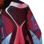 custom los angeles angels mesh chest red crocs black bomber jacket best selling