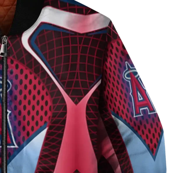 custom los angeles angels mesh chest red crocs black bomber jacket premium grade