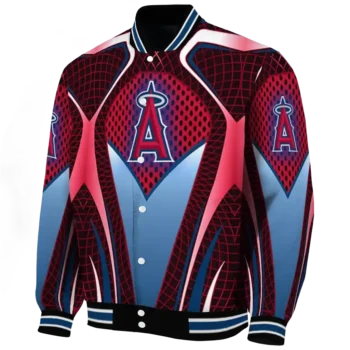 custom los angeles angels mesh chest red crocs black varsity jacket best selling