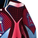 custom los angeles angels mesh chest red crocs black varsity jacket best selling