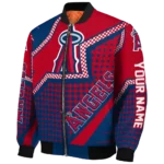 custom los angeles angels star burst blue bomber jacket best selling