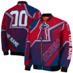 custom los angeles angels star burst blue bomber jacket best selling