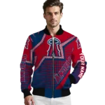 custom los angeles angels star burst blue bomber jacket best selling