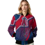 custom los angeles angels star burst blue bomber jacket best selling