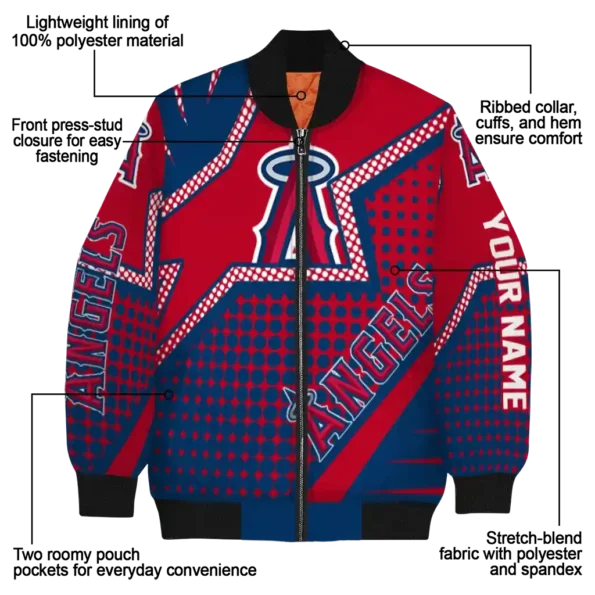 custom los angeles angels star burst blue bomber jacket new arrival