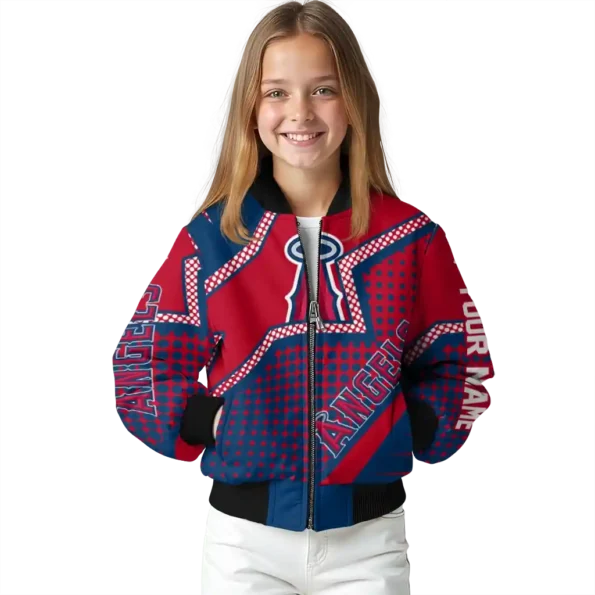 custom los angeles angels star burst blue bomber jacket top rated