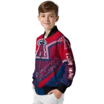 custom los angeles angels star burst blue bomber jacket best selling