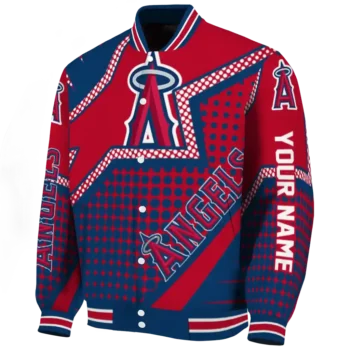 custom los angeles angels star burst blue varsity jacket best selling