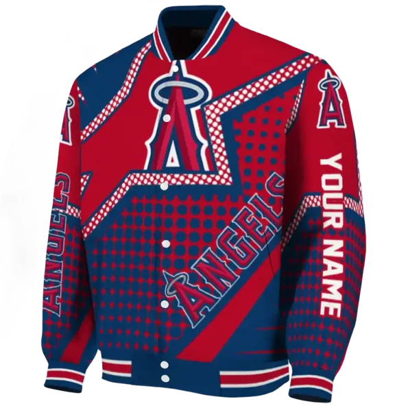 custom los angeles angels star burst blue varsity jacket best selling