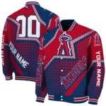 custom los angeles angels star burst blue varsity jacket best selling