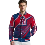 custom los angeles angels star burst blue varsity jacket best selling