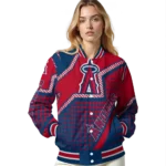 custom los angeles angels star burst blue varsity jacket best selling