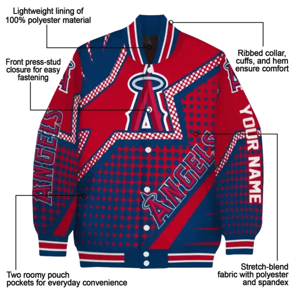 custom los angeles angels star burst blue varsity jacket new arrival