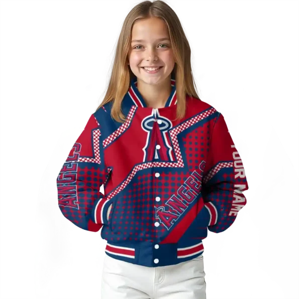 custom los angeles angels star burst blue varsity jacket top rated