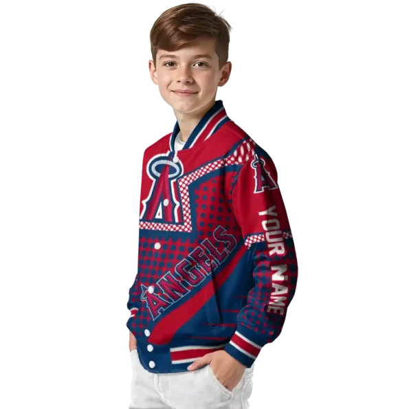 custom los angeles angels star burst blue varsity jacket trendy