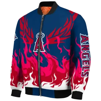 custom los angeles angels winged blaze blue white bomber jacket best selling