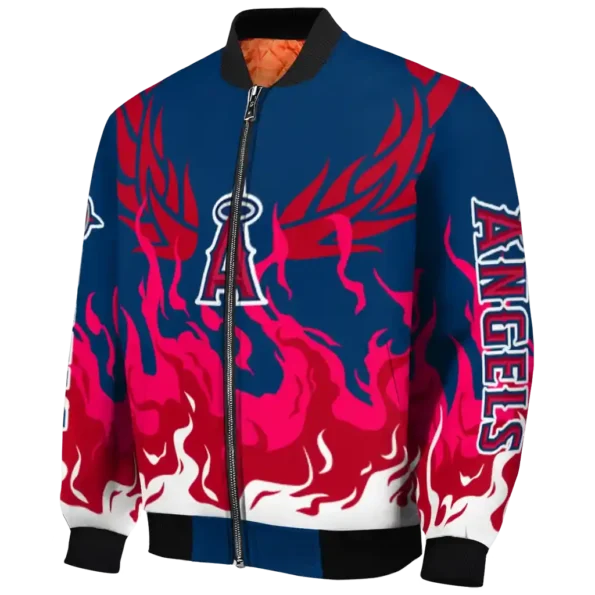 custom los angeles angels winged blaze blue white bomber jacket best selling
