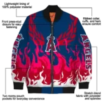 custom los angeles angels winged blaze blue white bomber jacket best selling