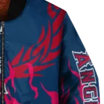 custom los angeles angels winged blaze blue white bomber jacket best selling