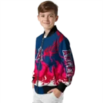 custom los angeles angels winged blaze blue white bomber jacket best selling