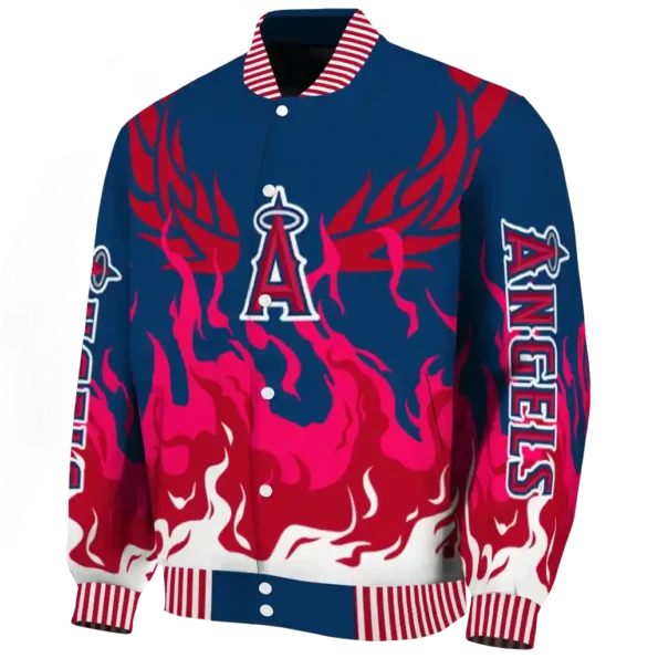 custom los angeles angels winged blaze blue white varsity jacket best selling
