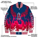 custom los angeles angels winged blaze blue white varsity jacket best selling