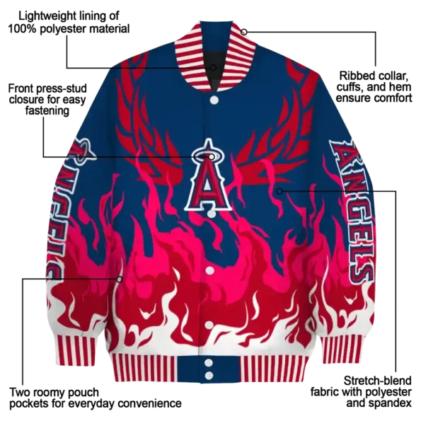 custom los angeles angels winged blaze blue white varsity jacket new arrival
