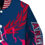 custom los angeles angels winged blaze blue white varsity jacket best selling