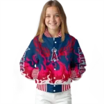 custom los angeles angels winged blaze blue white varsity jacket best selling