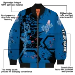 custom los angeles dodgers hexagon cluster blue black bomber jacket best selling