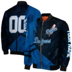 custom los angeles dodgers hexagon mesh blue black bomber jacket best selling