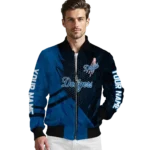 custom los angeles dodgers hexagon mesh blue black bomber jacket best selling