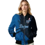 custom los angeles dodgers hexagon mesh blue black bomber jacket best selling