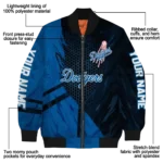 custom los angeles dodgers hexagon mesh blue black bomber jacket best selling