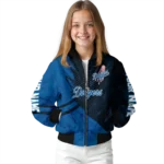 custom los angeles dodgers hexagon mesh blue black bomber jacket best selling