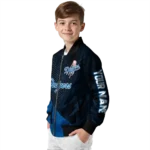 custom los angeles dodgers hexagon mesh blue black bomber jacket best selling