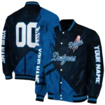 custom los angeles dodgers hexagon mesh blue black varsity jacket best selling