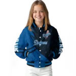 custom los angeles dodgers hexagon mesh blue black varsity jacket best selling