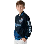 custom los angeles dodgers hexagon mesh blue black varsity jacket best selling