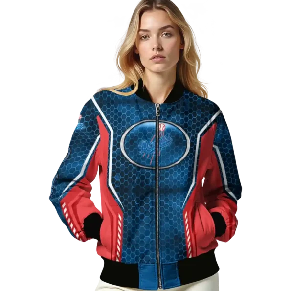 custom los angeles dodgers power plate blue bomber jacket latest model