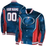 custom los angeles dodgers power plate blue varsity jacket best selling