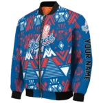 custom los angeles dodgers pyramid shapes blue bomber jacket best selling