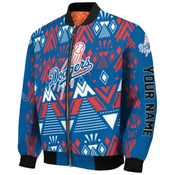custom los angeles dodgers pyramid shapes blue bomber jacket best selling