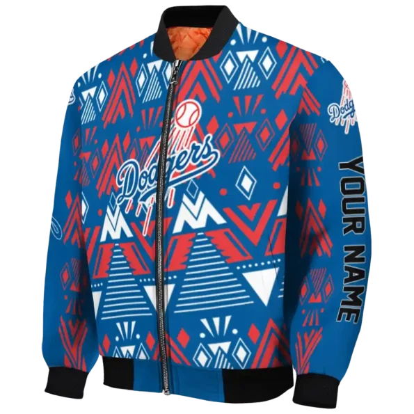 custom los angeles dodgers pyramid shapes blue bomber jacket best selling