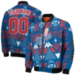 custom los angeles dodgers pyramid shapes blue bomber jacket best selling