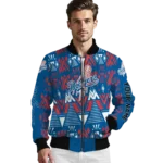 custom los angeles dodgers pyramid shapes blue bomber jacket best selling