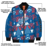 custom los angeles dodgers pyramid shapes blue bomber jacket best selling