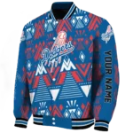 custom los angeles dodgers pyramid shapes blue varsity jacket best selling