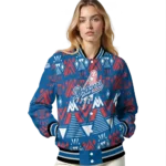 custom los angeles dodgers pyramid shapes blue varsity jacket best selling
