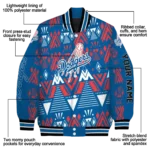 custom los angeles dodgers pyramid shapes blue varsity jacket best selling